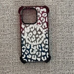 Casetify iPhone 14 Pro White Transparent Leopard Animal Print MagSafe Phone Case
